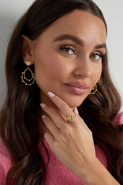 Aesthetic hart ring zilver