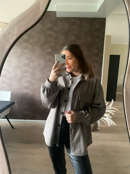 Elena - glitter jacket taupe