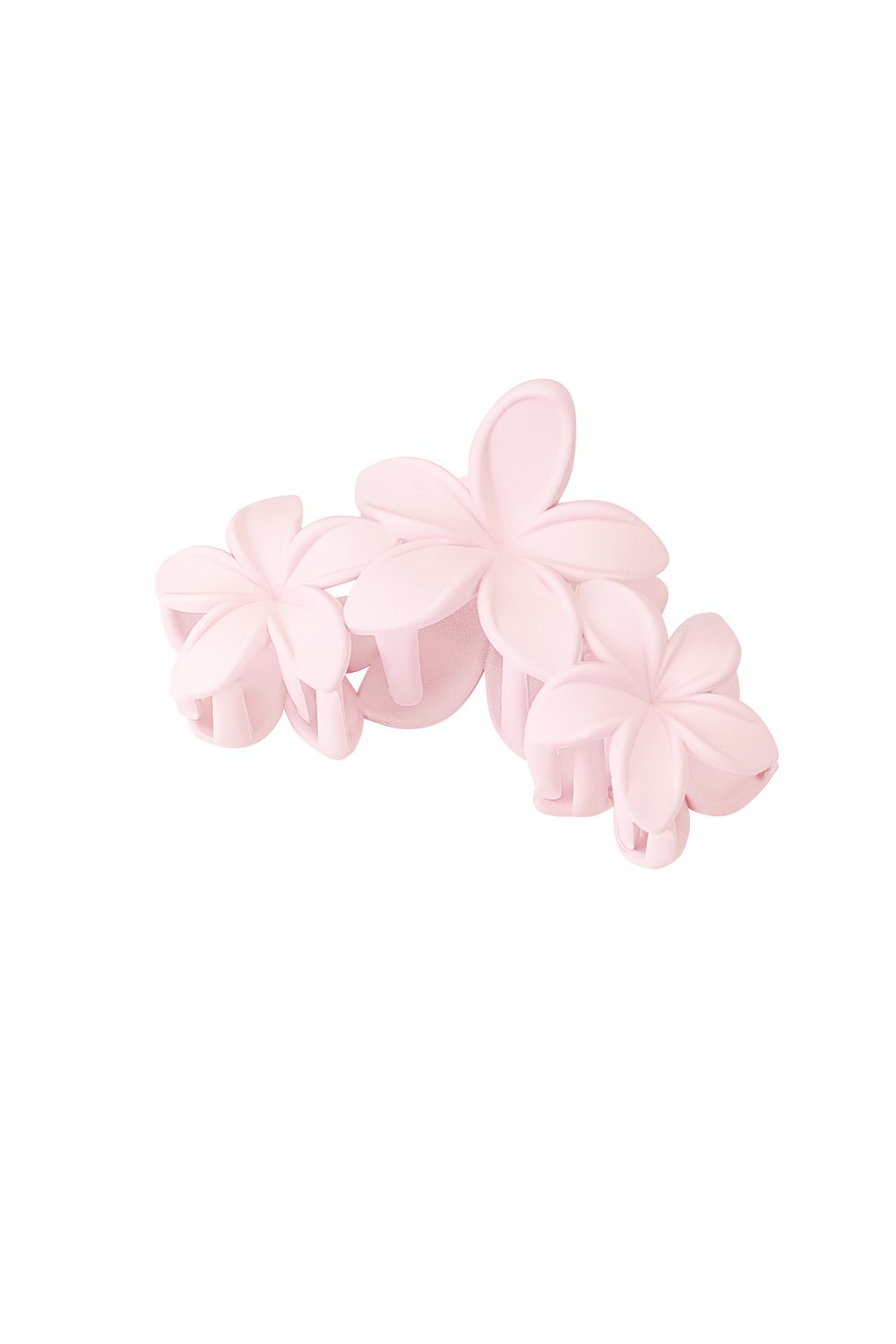 Haarklem met grote bloemen babyroze