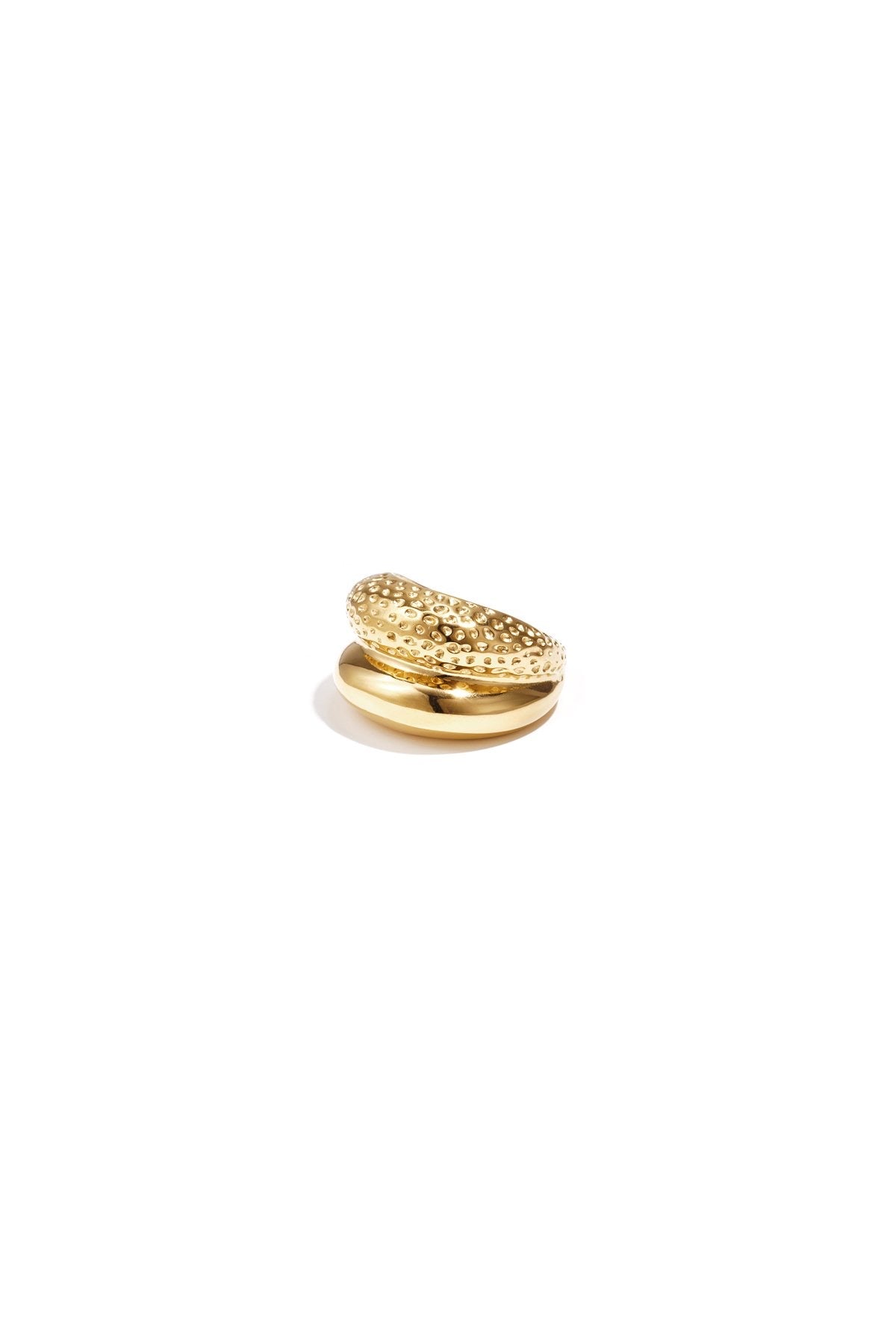 Dubbele ring met structuur goud