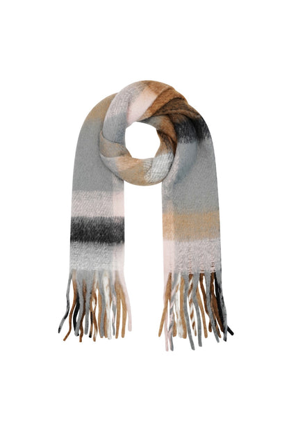 Wintersjaal color block bruin