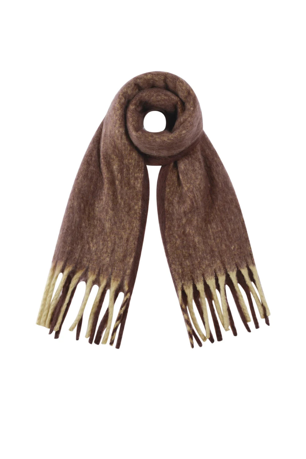 Wintersjaal gekleurd bruin