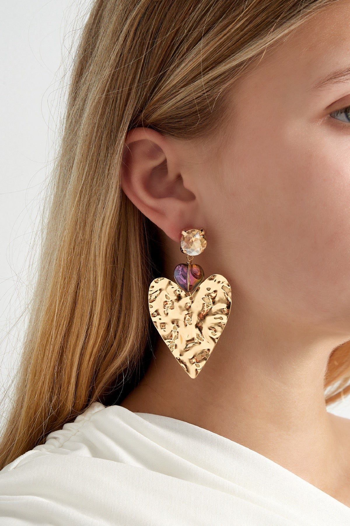 Big love statement oorbellen goud