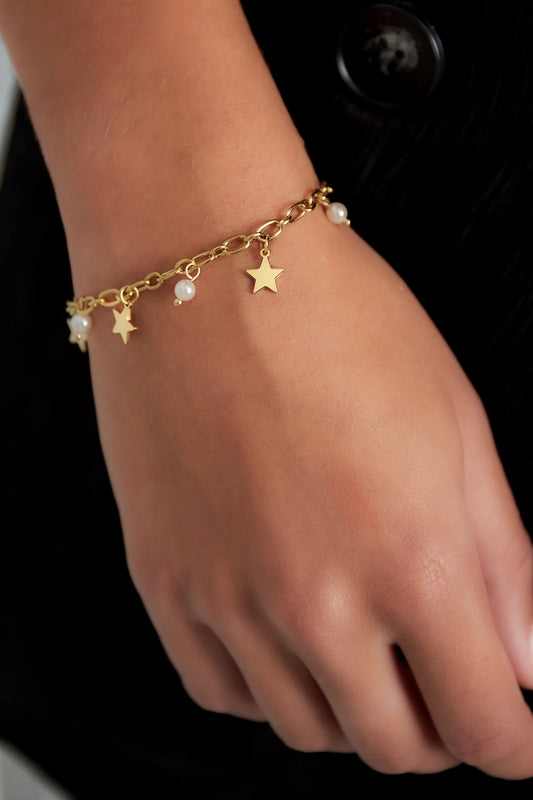 Starry night armband goud
