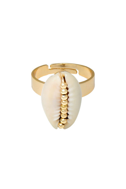 Schelp ring goud
