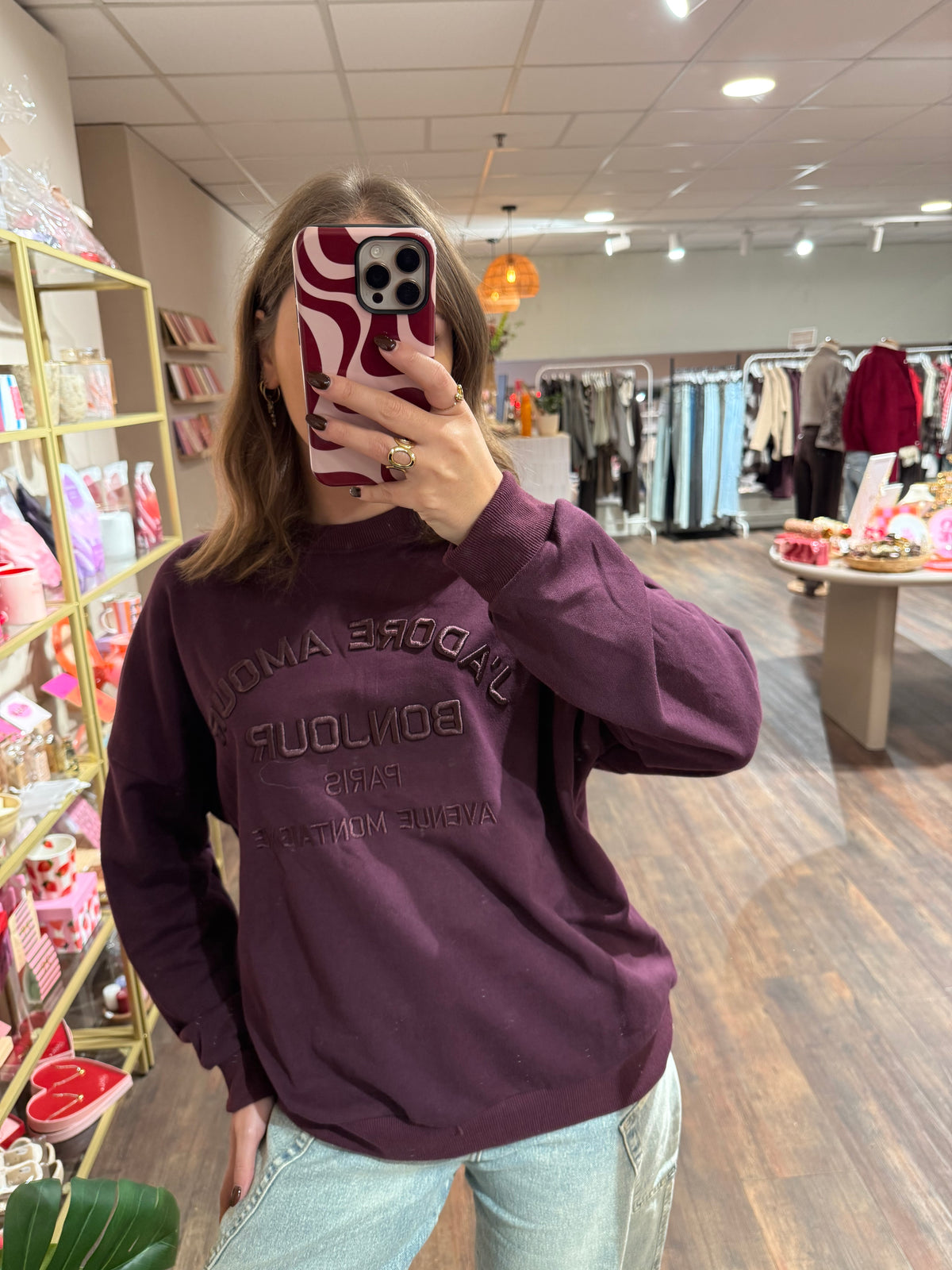 Lotte - plum embossed sweater