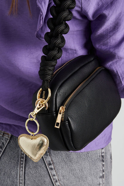 Hart sleutelhanger lila