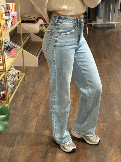 Evi - wide leg jeans lichtblauw