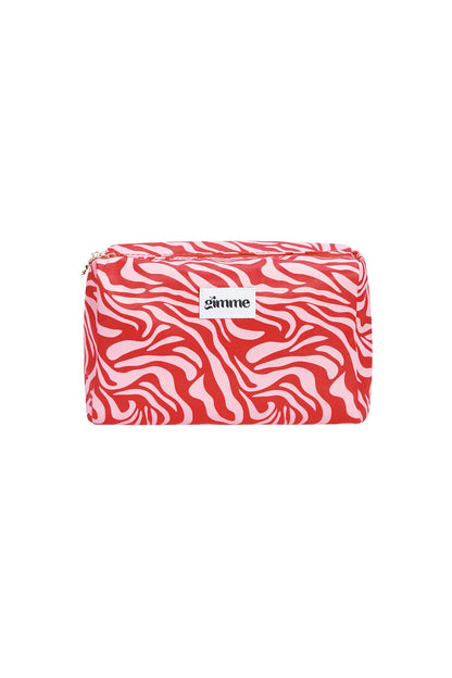 Makeup tas zebra roze/rood
