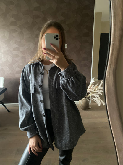 Elena - glitter jacket grijs