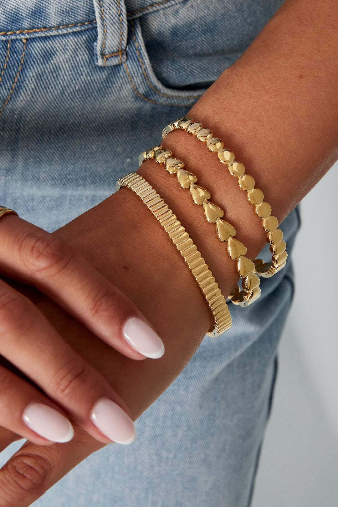 Bangle armband cirkels goud