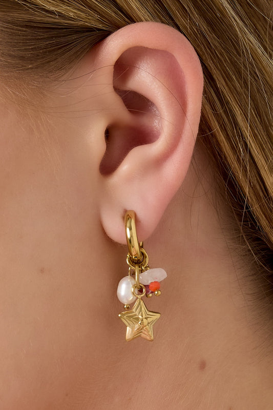 Ster druppels oorbellen goud