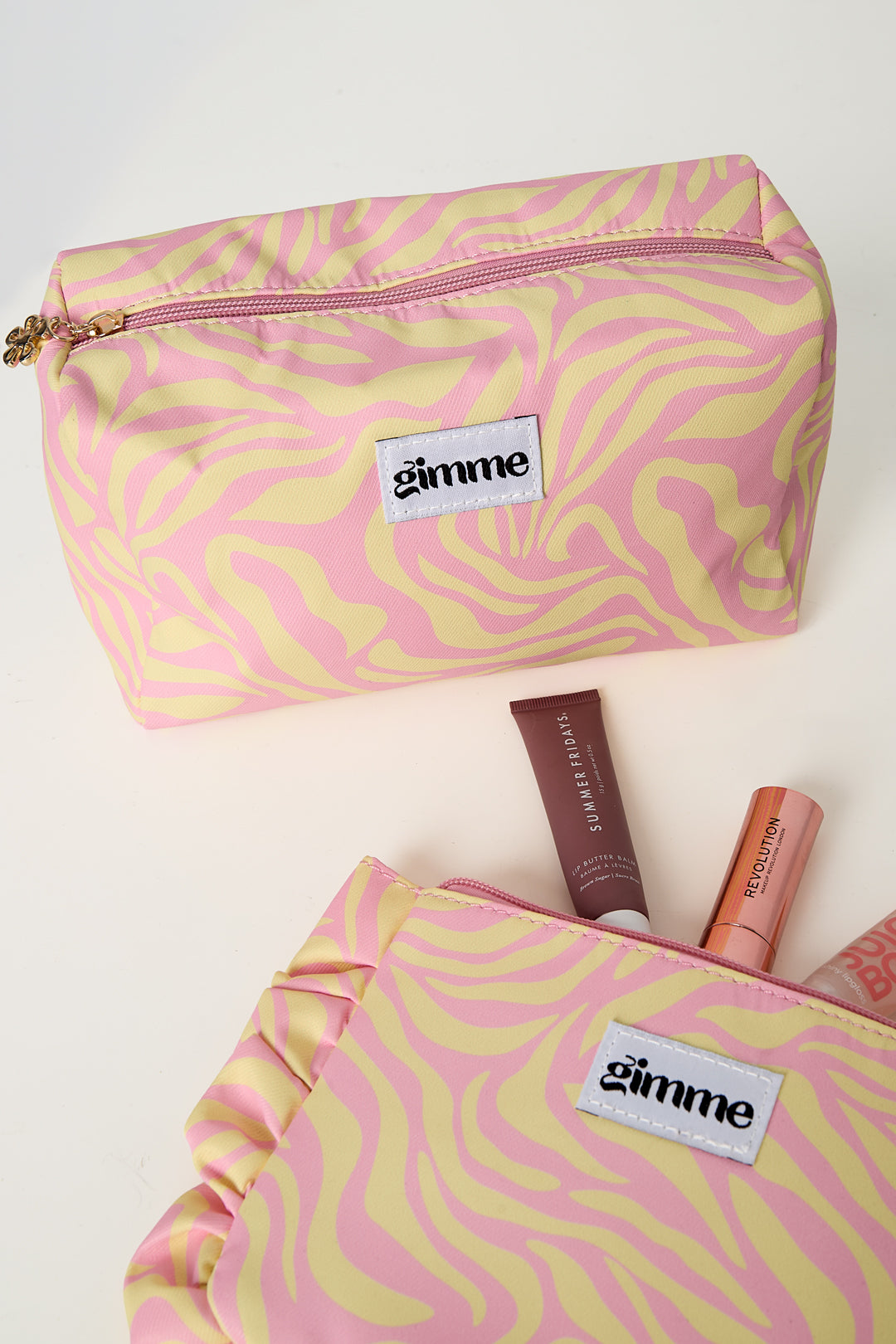 Makeup tas zebra geel