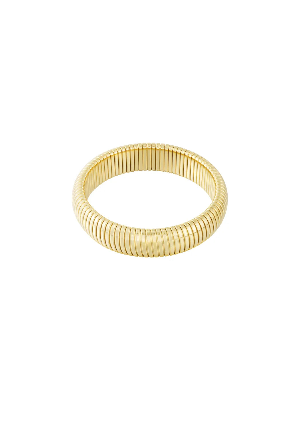 Bangle armband stretch bold & trendy 15mm goud