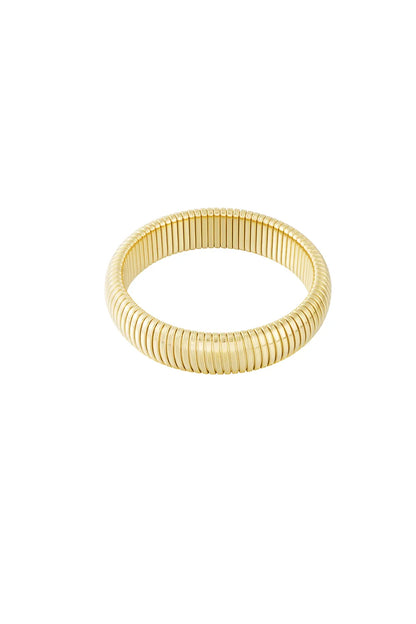 Bangle armband stretch bold & trendy 15mm goud