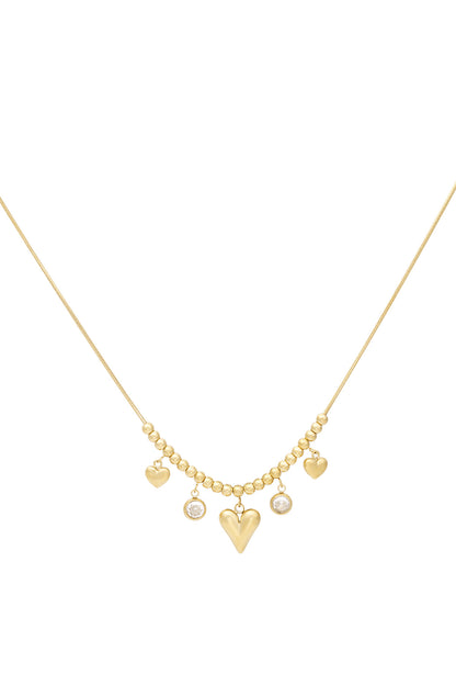 Gleaming heart ketting goud