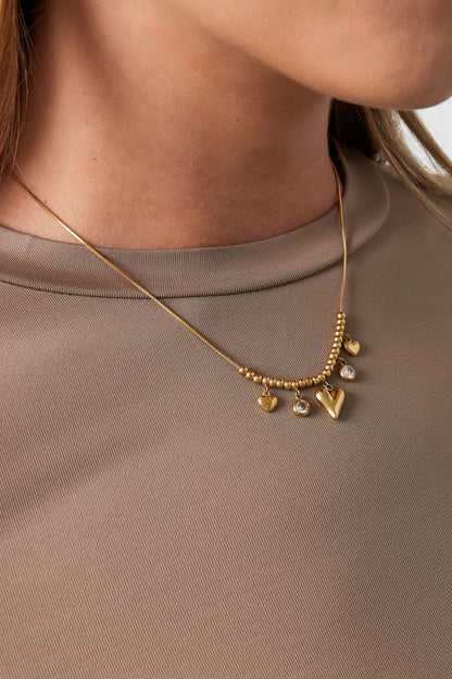 Gleaming heart ketting goud