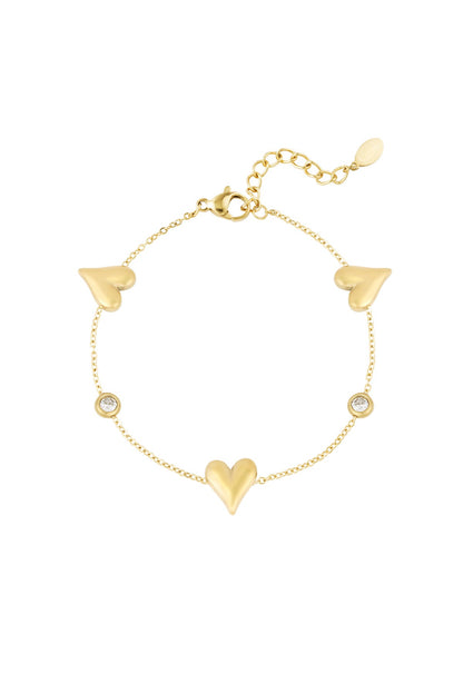 Gleaming love armband goud
