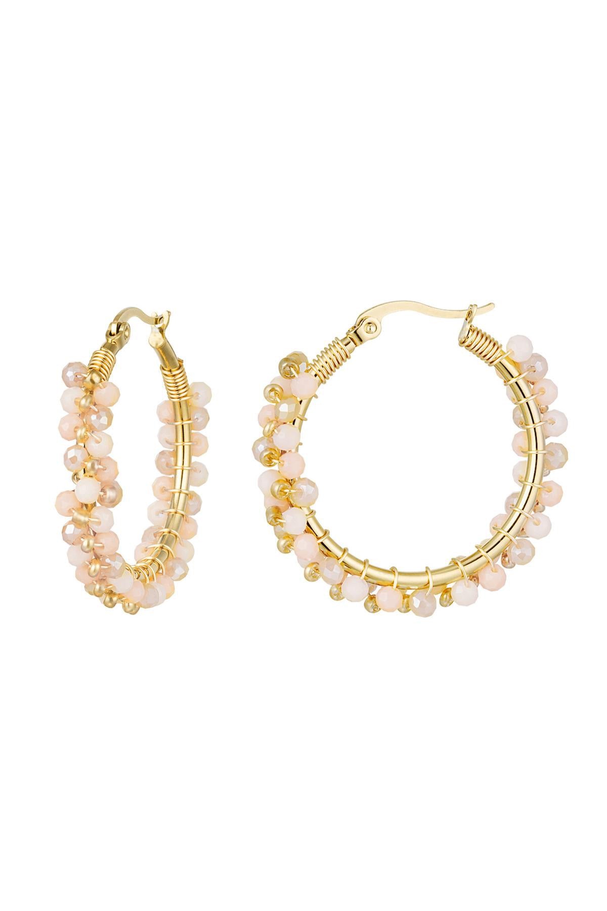 Kralen party oorbellen goud