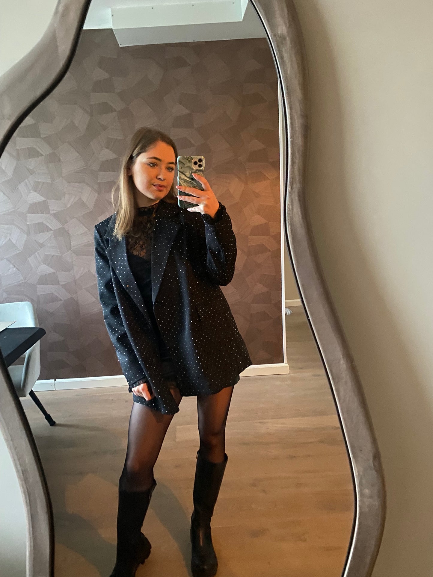 Noé - sparkle blazer zwart