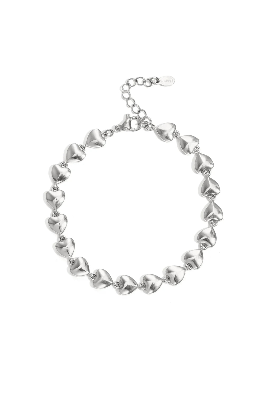 Hartjesrij armband zilver