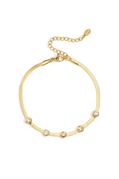 Strass steentjes armband goud