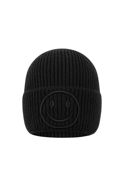 Smiley muts zwart