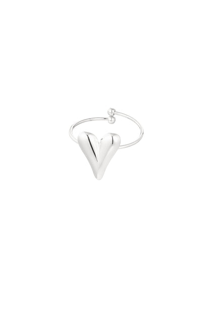 Aesthetic hart ring zilver