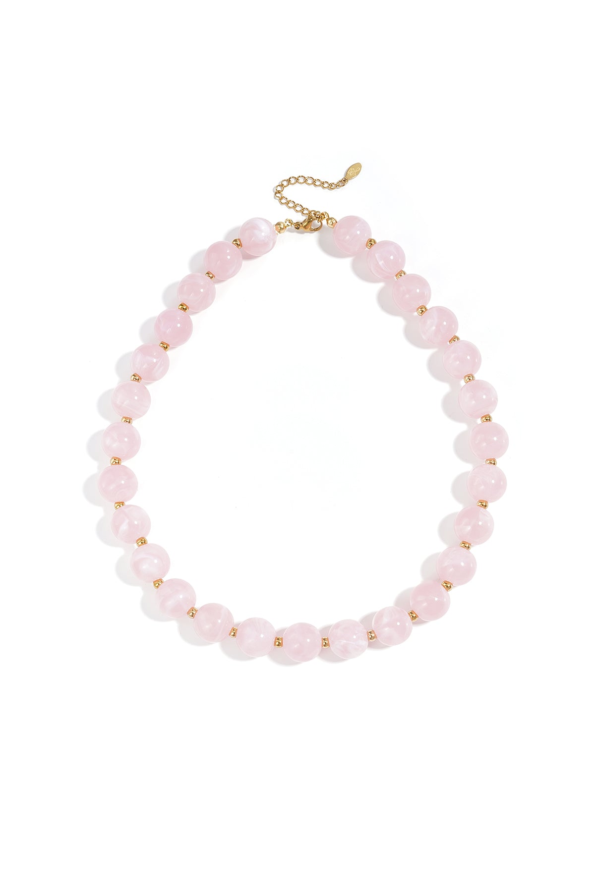 Kralenketting met gouden kraaltjes roze