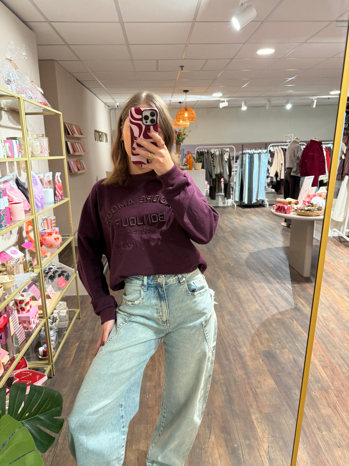 Lotte - plum embossed sweater