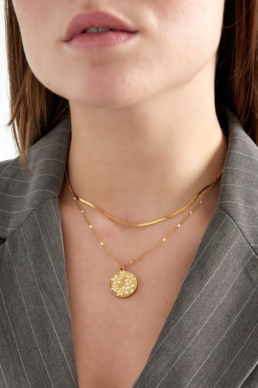 Floral garden ketting goud