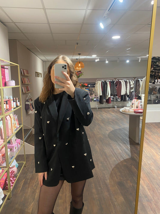 Liva - blazer hartjes zwart