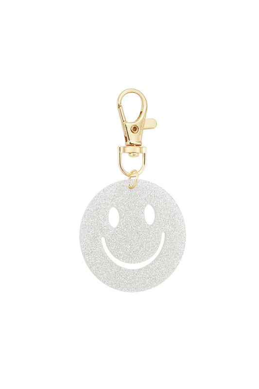 Keep smiling sleutelhanger wit