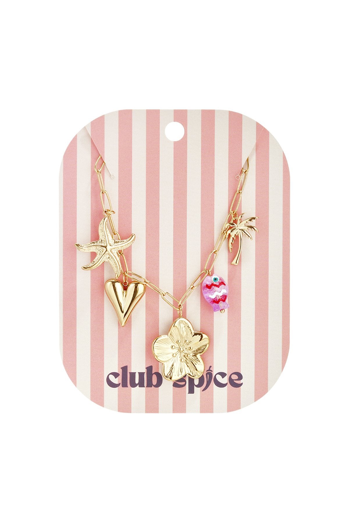 Zomer bedels ketting goud