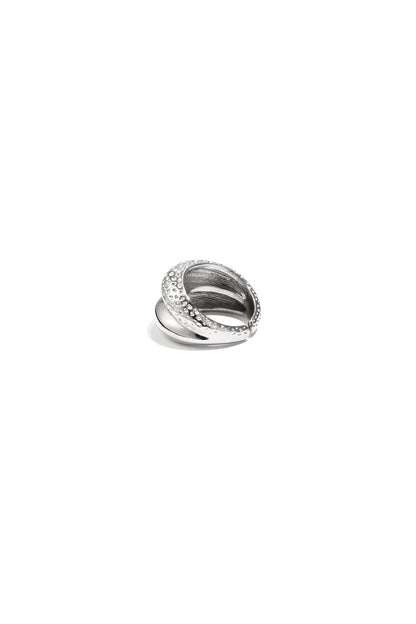 Dubbele ring met structuur zilver