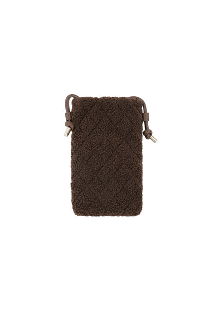 Telefoontas teddy donkerbruin