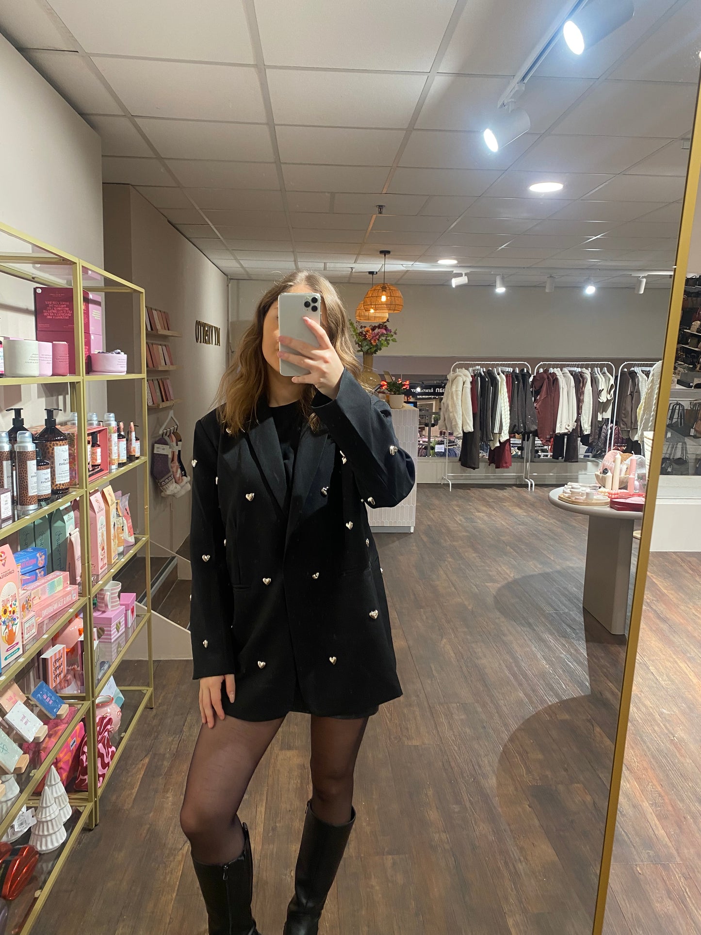 Liva - blazer hartjes zwart