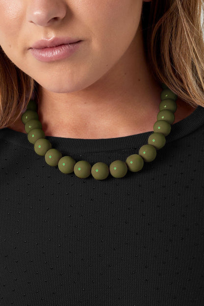 Ketting met grote kralen bruin