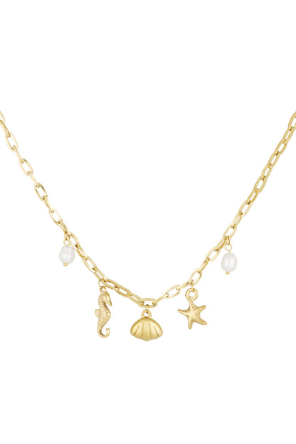 Strand bedels ketting goud