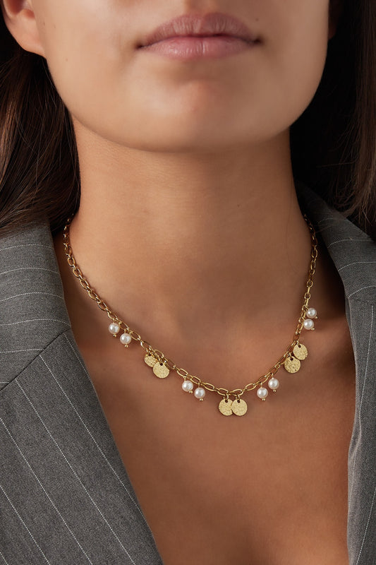 Lucky pearls ketting goud