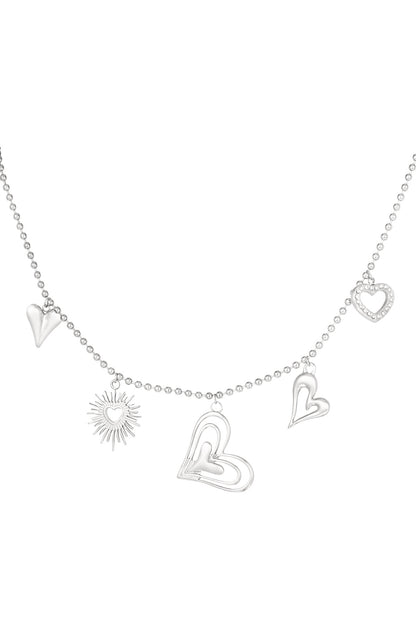 Loving hearts ketting zilver