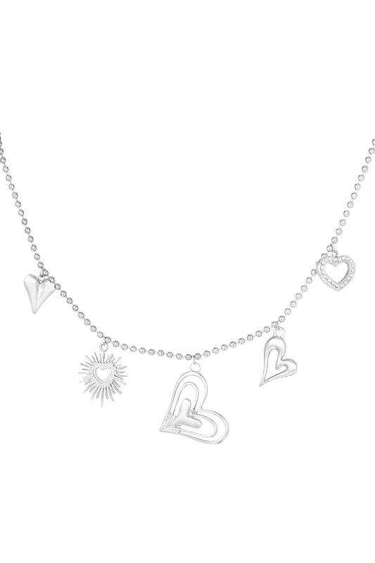 Loving hearts ketting zilver