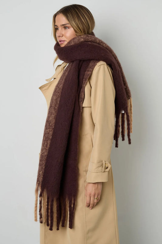Wintersjaal gekleurd bruin