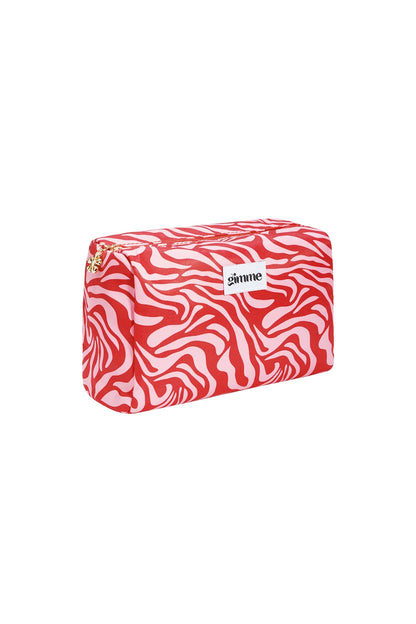 Makeup tas zebra roze/rood