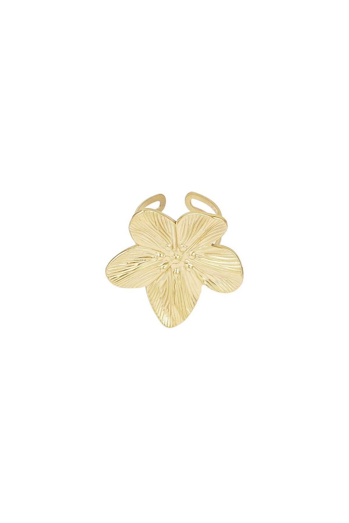 Flower petal ring goud