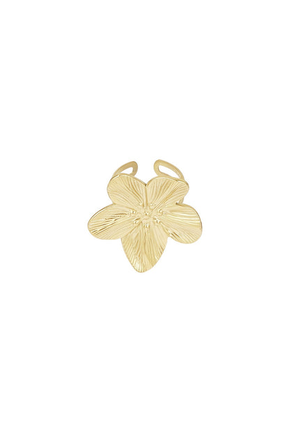 Flower petal ring goud