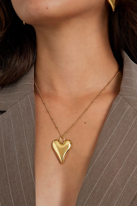 Heartfelt charm ketting goud