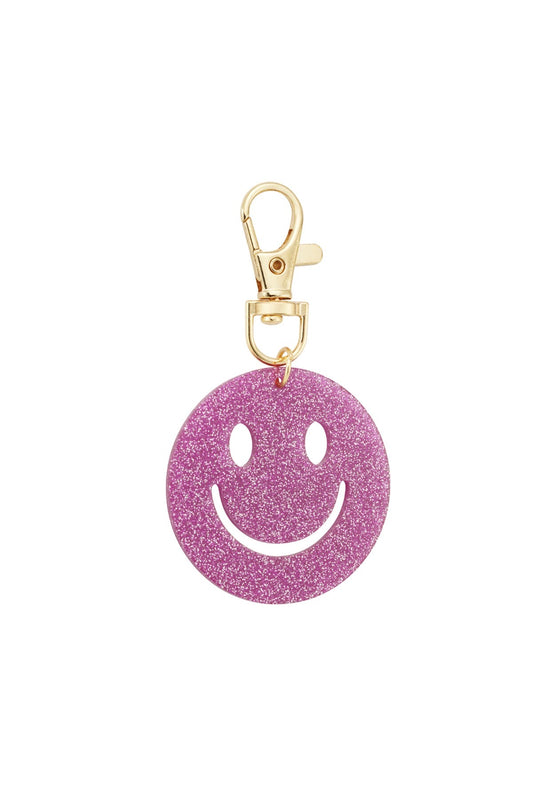 Keep smiling sleutelhanger paars
