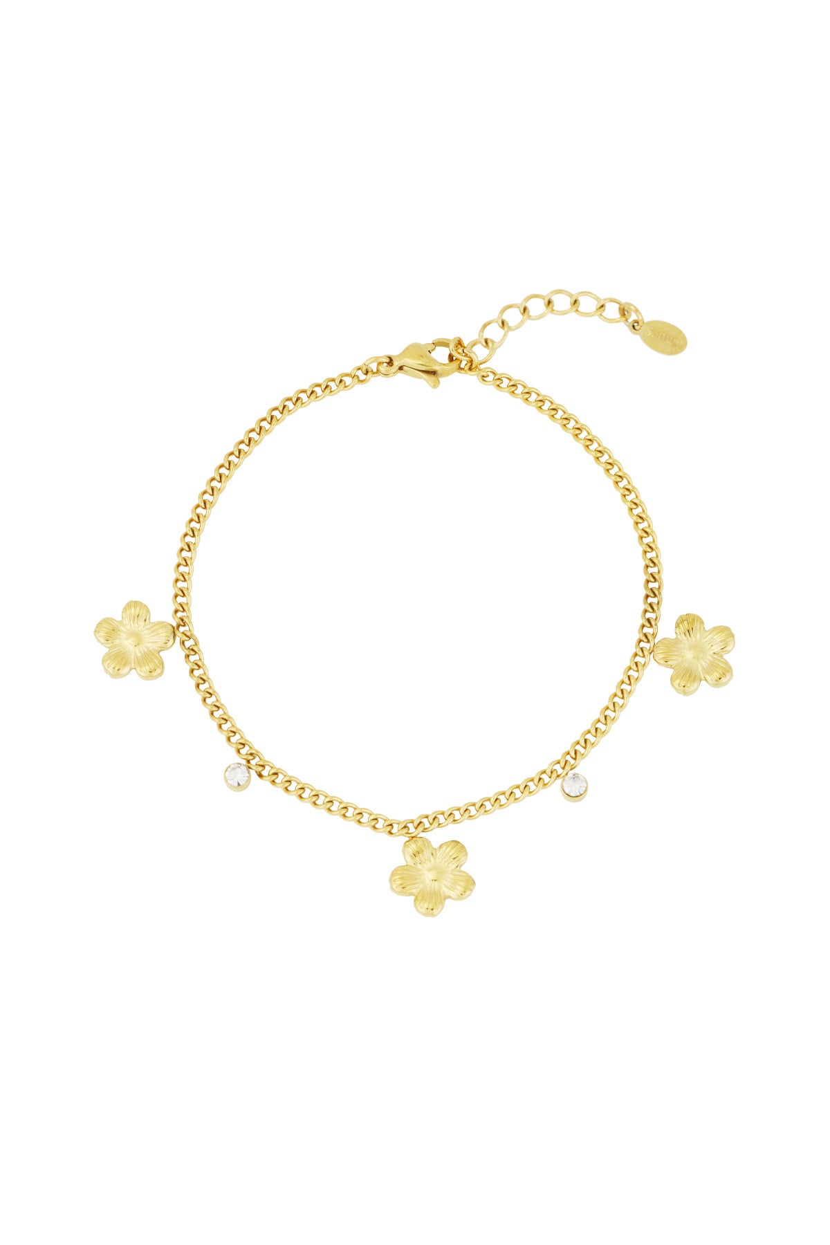 Gleaming flower armband goud
