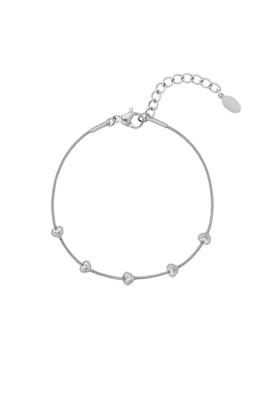 Hartrij armband zilver